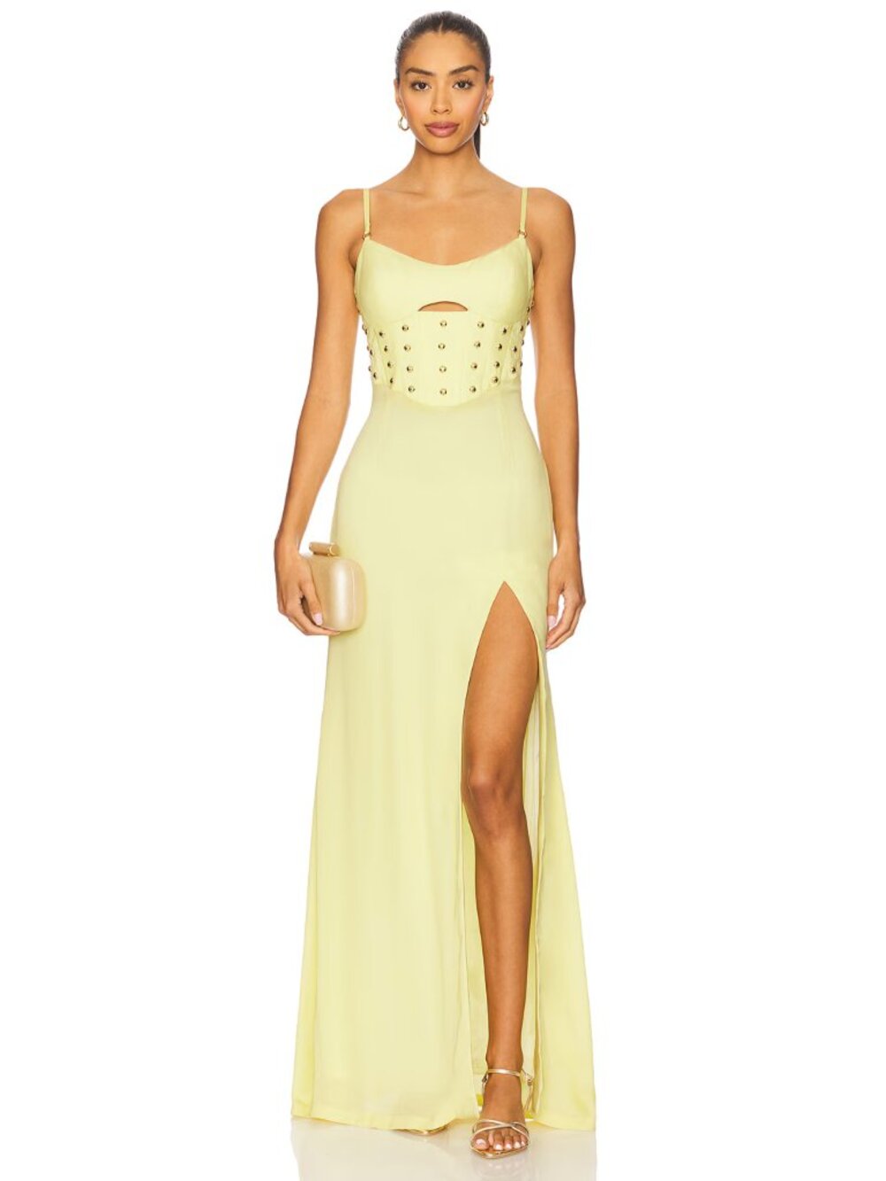 Papa Don’t Preach x REVOLVE Daisy Yellow Cutout Gown Small NWT